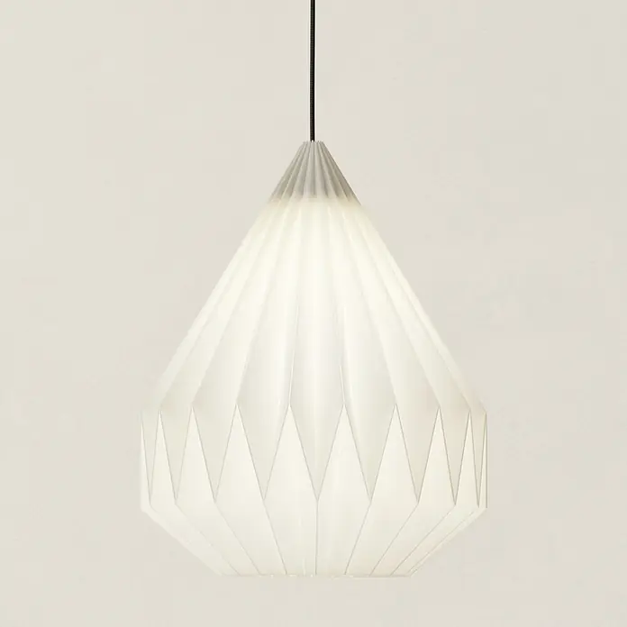 Eglo Pendelleuchte rund MINTING - 25 W, Ø x H: 31 x 110 cm, Schwarz, E27 - Eine elegante, gefaltete Papierhängelampe in Weiß, die ein sanftes, diffuses Licht verbreitet und einen modernen Touch verleiht.