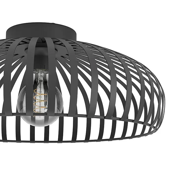 Eglo Deckenleuchte rund MOGANO 3 - 40 W, Ø x H: 43 x 18 cm, Schwarz, E27 - Detailaufnahme