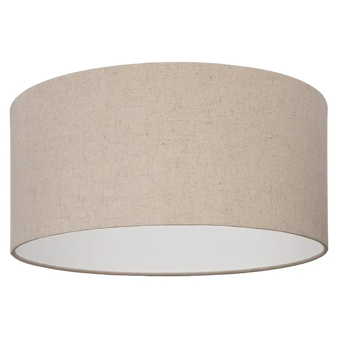 Eglo Feniglia Deckenleuchte rund - 40 W, Ø x H: 47,5 x 24 cm, Schwarz, E27 - Ein cremefarbener Stofflampenschirm mit einer glatten, weißen Innenseite, der ein warmes und sanftes Licht erzeugt. Ideal für Wohn- oder Schlafzimmer.