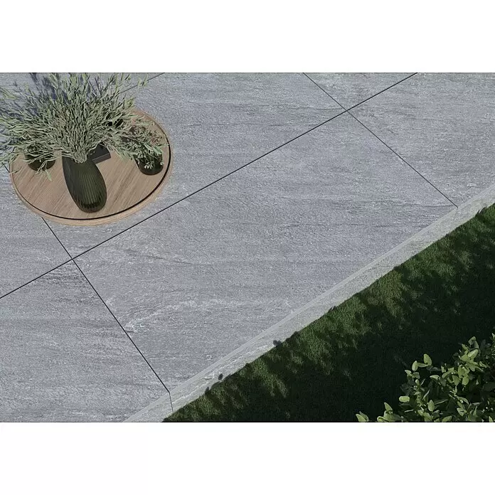 Terrassenfliese Piazza 2.0 - 59,7 x 119,7 x 2 cm, Grau, Matt - Stimmungsaufnahme