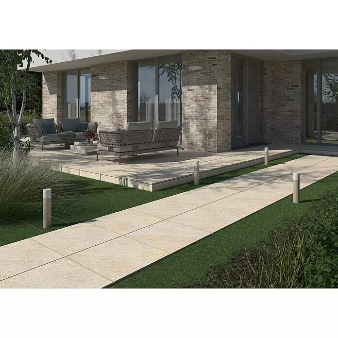 Terrassenfliese Piazza 2.0 - 59,7 x 59,7 x 2 cm, Beige, Matt - Stimmungsaufnahme