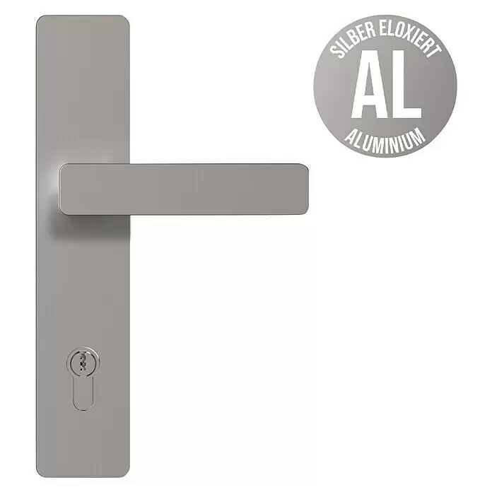 Gerda Haustür Thermo Prime 75 Hanover - 110 cm x 210 mm, DIN Anschlag: Links, Grau, Details in Edelstahl - Informationsansicht
