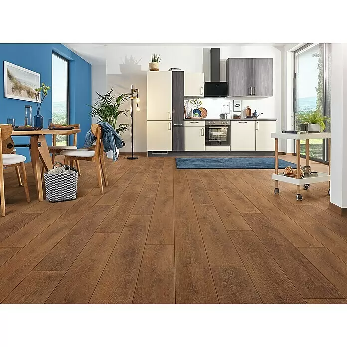 LOGOCLIC Aquaprotect Smart Silent Laminat - Corno Oak, Landhausdiele, 1.288 x 195 x 7 mm - Stimmungsaufnahme