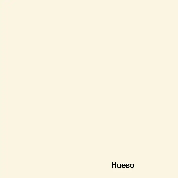 Montó Bricolovers Pintura para fachadas de acrilato puro - Hueso, 12 l - Primer plano de la palabra "Hueso" en letras oscuras, que contrastan ligeramente con el fondo claro de color crema.