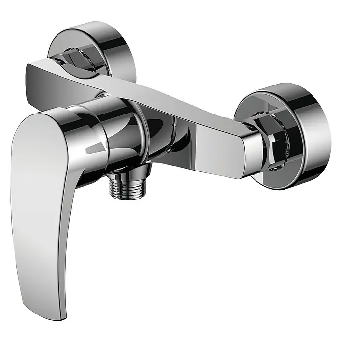 Cosmobath Arthur Grifo monomando de ducha - Cromo, Brillante - Mezclador de ducha cromado brillante. Su diseño moderno cuenta con una palanca y elementos redondos, ideal para cualquier baño.
