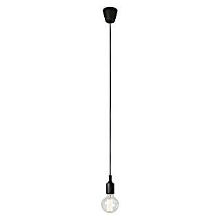 Sulion Lámpara colgante Silikon (60 W, L x An x Al: 10 x 10 x 125 cm, Negro, E27)