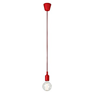 Sulion Lámpara colgante Silikon (60 W, L x An x Al: 10 x 10 x 125 cm, Rojo, E27)