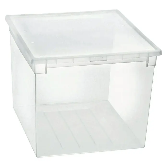 Terry Light Box Caja de almacenaje - 37,6 x 52 x 31 cm, Capacidad volumétrica: 50 l - Caja de almacenamiento transparente con tapa, perfecta para organizar objetos y ahorrar espacio en el hogar.