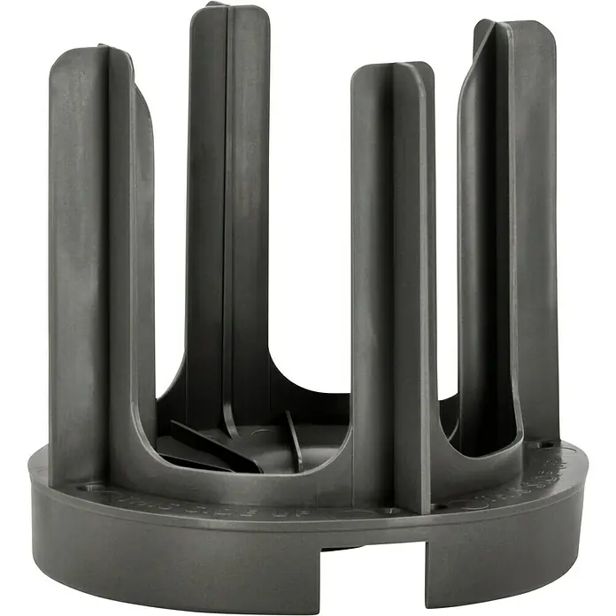 Absodry Duo Family Luftentfeuchter Series 6 - Grau, Ø x H: 14,5 x 21 cm - Grauer Kunststoff-Getränkehalter mit vier Schlitzen für Flaschen oder Becher, ideal für den Einsatz im Freien oder beim Camping.