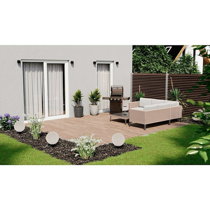 Pločica za terasu Garden Coldbrown 2.0  (59,7 x 59,7 x 2 cm, Smeđa/Siva, Mat) | BAUHAUS