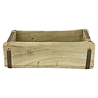 Flaschenhalter Box Brick (32 x 15 x 9 cm, Holz, Gebleicht)