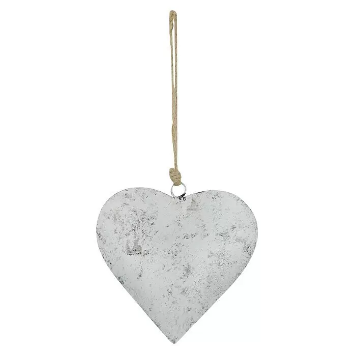 Deko-Anhänger Herz - Silber, 15 x 4 x 15 cm, Metall - Vorderansicht
