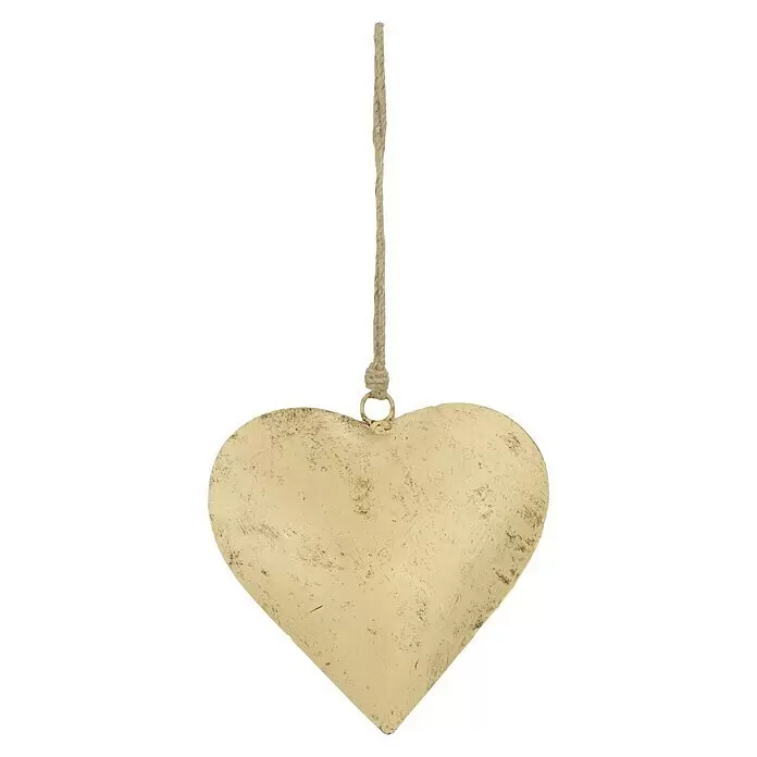 Deko-Anhänger Herz - Gold, 15 x 4 x 15 cm, Metall - Vorderansicht