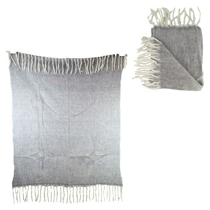 Decke Cozy (Grau, x 10 130 Acryl, BAUHAUS Wolle) % Polyesther, % | 160 cm, 25 65 