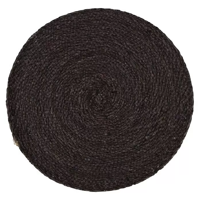 Tisch-Set Seegras - Durchmesser: 37 cm, Schwarz, Seegras - Ansicht von oben