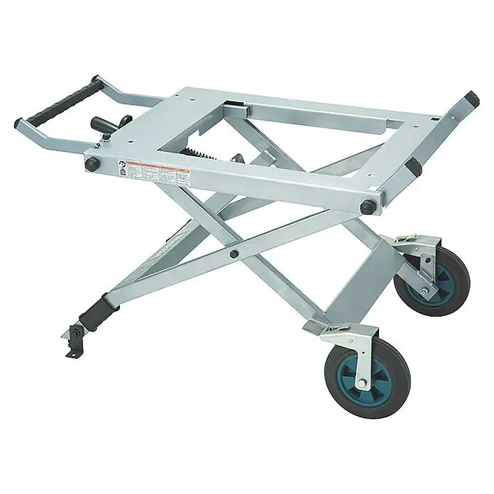 Makita Tischkreissäge MLT100NX1 mit Untergestell - 1.500 W, Durchmesser Sägeblatt: 260 mm, Schnitttiefe bei 90 °: 93 mm - Eine mobile, zusammenklappbare Werkbank für den flexiblen Einsatz in Werkstatt und Baustelle. Robuste Konstruktion mit Rädern für einfachen Transport.