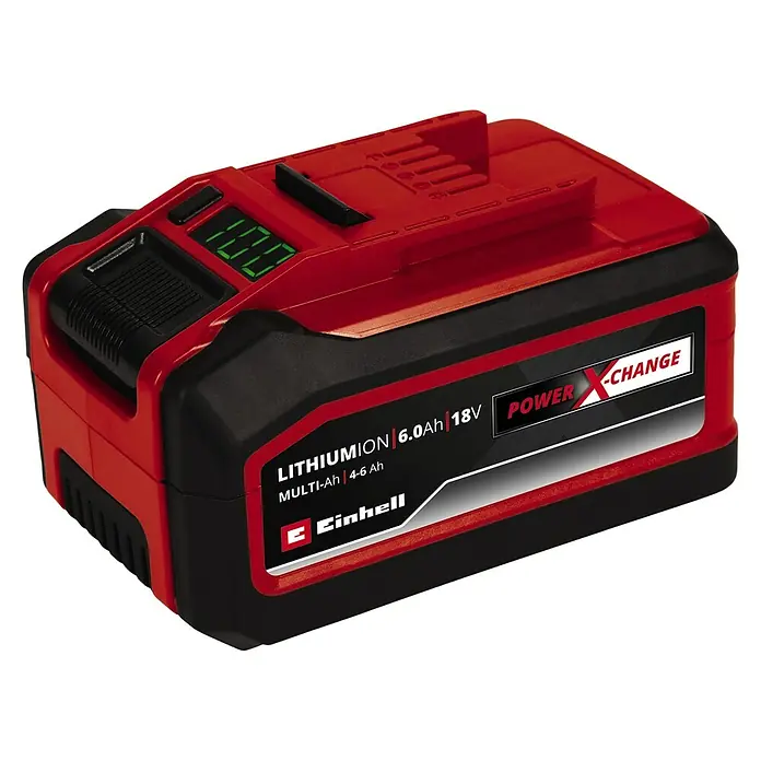 Einhell Power X-Change 18V Akku & Ladegerät PXC-Starter-Kit - 18 V, 1 Akku, 4 Ah - 6 Ah - Einhell Power X-Change 18V 6.0Ah Multi-Ah Akku mit Ladestandsanzeige. Kraftvolle Energie für kabellose Freiheit bei Ihren Projekten.