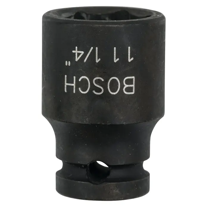 Bosch Inserto para llaves de vaso Impact Control - Diámetro: 11 mm, ¼″ - Vaso negro Bosch, tamaño 1 1/4 pulgada, para aplicaciones profesionales. Una herramienta robusta para el uso diario.
