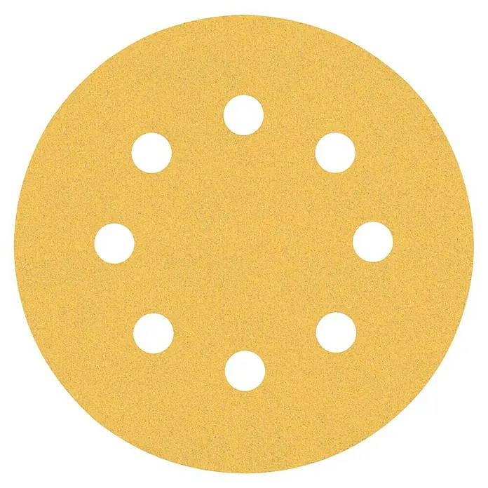 Bosch Expert Juego de papel de lija C470 - Grano: 120 mm, 5 ud., Diámetro: 115 mm - Un disco de lija redondo con agujeros para la extracción de polvo, ideal para lijadoras y proyectos de bricolaje. Alta calidad para lijar.