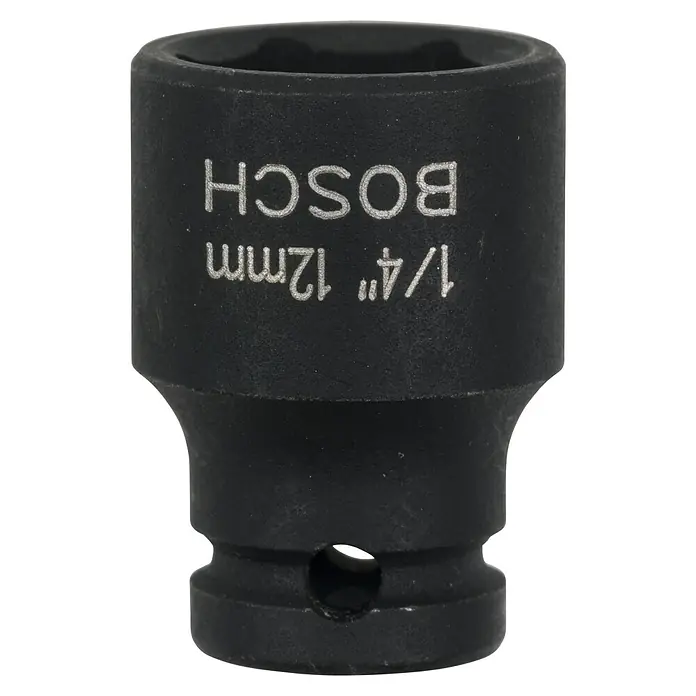 Bosch Inserto para llaves de vaso - Diámetro: 12 mm - Vaso Bosch 1/4" 12mm fabricado con material duradero, asegura un alto par de apriete. Ideal para tareas de atornillado en automoción y taller.