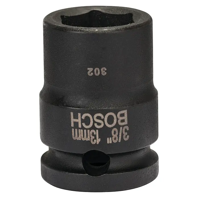 Bosch Inserto para llaves de vaso Impact Control - Diámetro: 13 mm, ⅜″ - Vaso negro Bosch 3/8" 13mm con el número 302 para trabajos de tornillo.