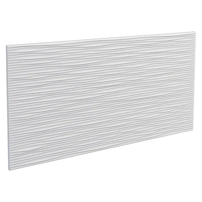 Nmc Decoflair Wandpaneel SAHARA - Weiß, 760 x 380 mm, Kunststoff - Eine weiße 3D-Wandplatte mit einem wellenförmigen Muster, ideal für moderne Innenraumgestaltung und als dekoratives Element.