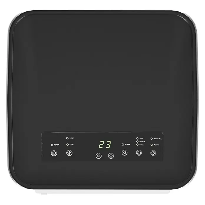 Proklima Mobiles Klimagerät WiFi - 2.000 W, Raumgröße: 20 m², Weiß/Schwarz - Abbildung eines tragbaren Klimageräts mit Digitalanzeige und verschiedenen Funktionstasten. Kompakte Lösung für Kühlung.