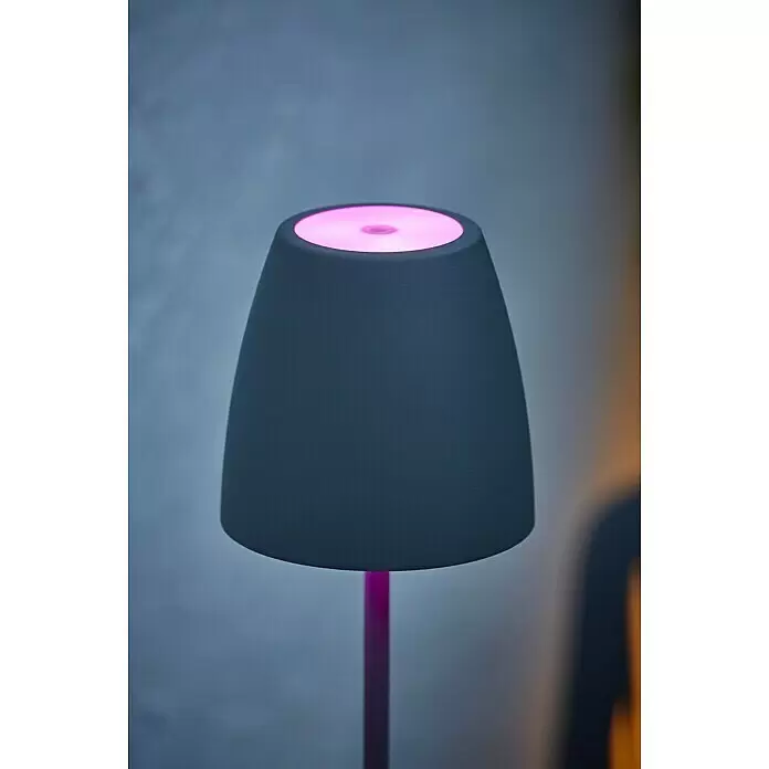 Lavida Akku-Tischleuchte Silea - 3,3 W, Anthrazit, Lichtfarbe: RGBW - Stimmungsaufnahme