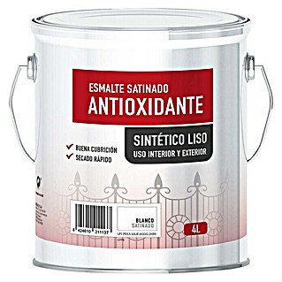 Esmalte de color sintético antioxidante satinado (Blanco, 4 l, Satinado)