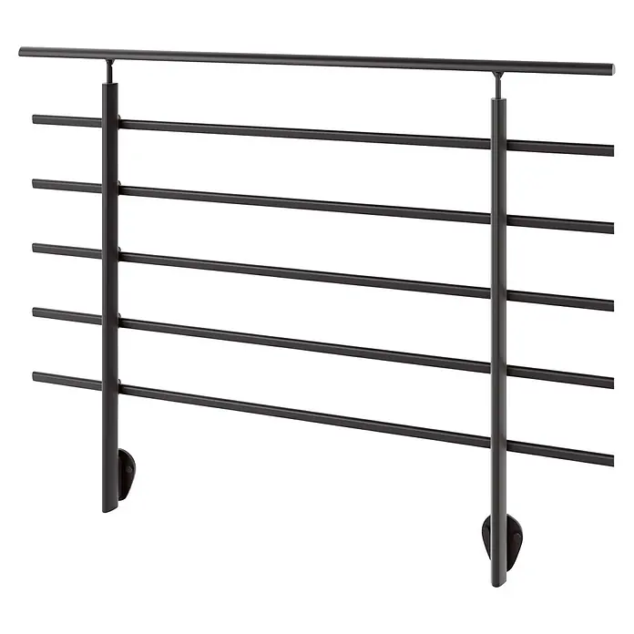 Sogem Balaustrada Pure Black lateral - 150 x 102 cm, Aluminio, Negro - Toallero con acabado oscuro. Su moderno diseño garantiza toallas cálidas en el baño.