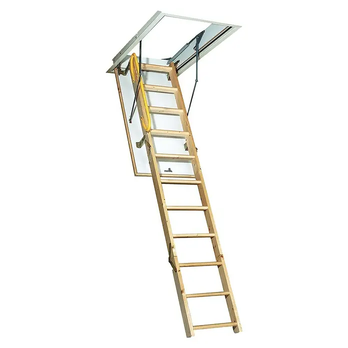 Sogem Escalera escamoteable EcoTop - Longitud de la apertura del techo: 140 cm, Anchura de la apertura del techo: 70 cm, Aislamiento térmico: 1,2 W/(m²K) - Escalera de ático de madera que se despliega desde el techo, proporcionando un acceso cómodo al ático.