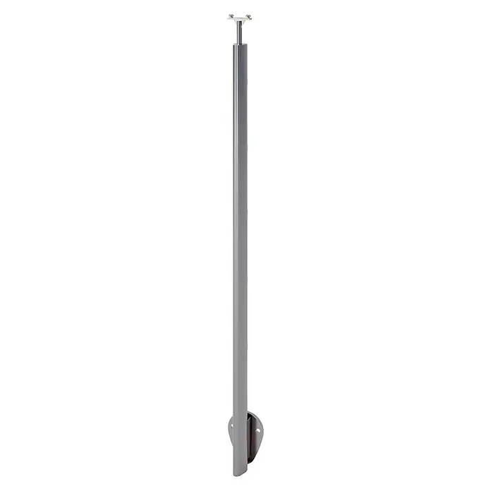 Sogem Balaustrada Pure Titanium lateral - 150 x 102 cm, Aluminio, Gris - Barra de ducha plateada con soportes y conexión para el cabezal de ducha. El sistema es moderno y funcional.