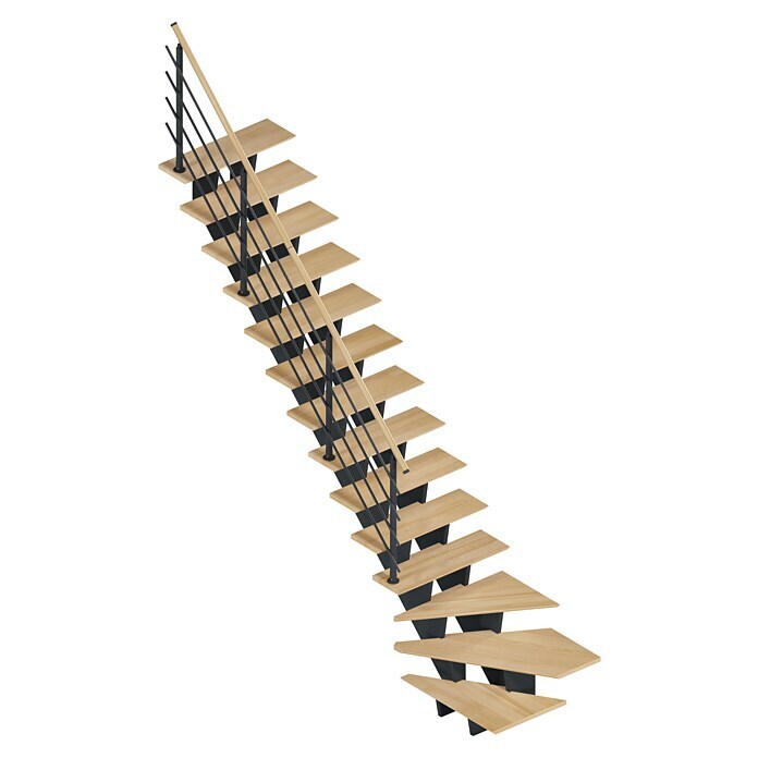 Kit barandilla escalera madera poste redondeado