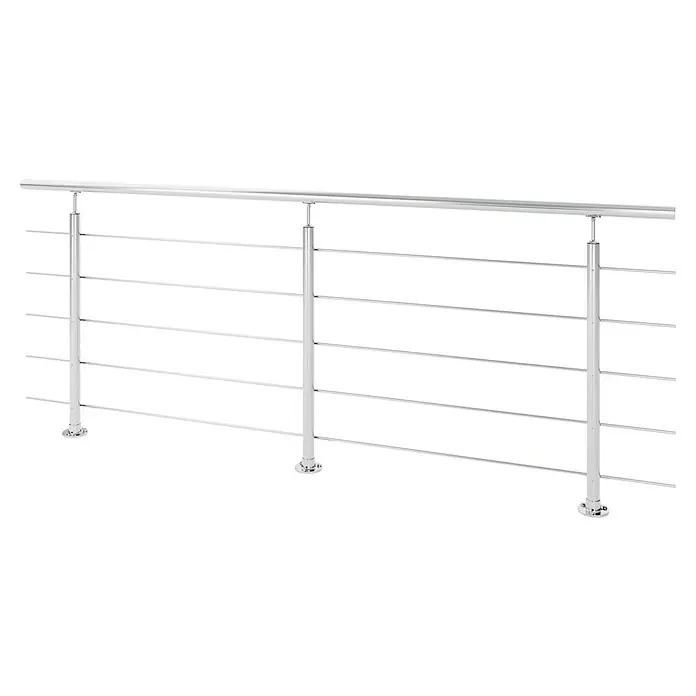 Sogem Balaustrada Harmony - 250 x 102 cm, Acero inoxidable, Plateado - Barandilla de acero inoxidable con barras horizontales y un acabado pulido para espacios interiores y exteriores modernos.