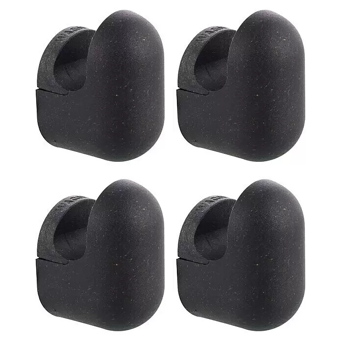 Wagner System Garderobenhaken-Set PILL - L x B x H: 37 x 31 x 51 mm, Schwarz, 4 Stk. - Diagonale Ansicht