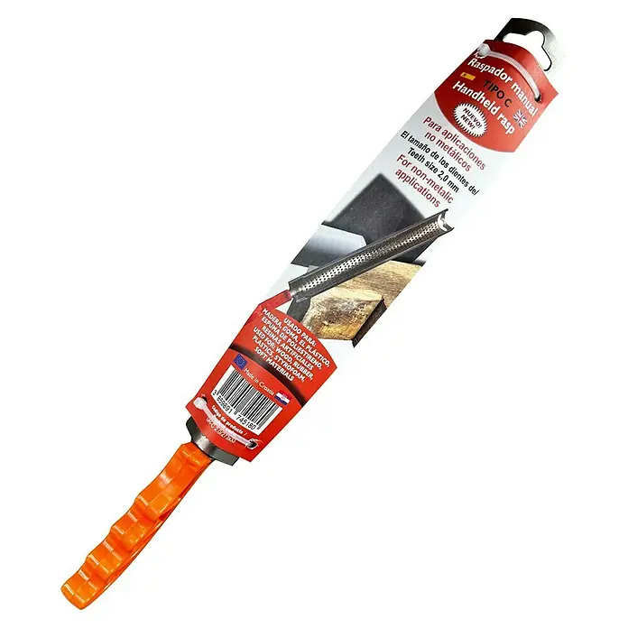 Roto Kruna Escofina semicircular - Acero - Rallador manual tipo C para aplicaciones no metálicas, ideal para madera, goma, plásticos y espuma de poliestireno.