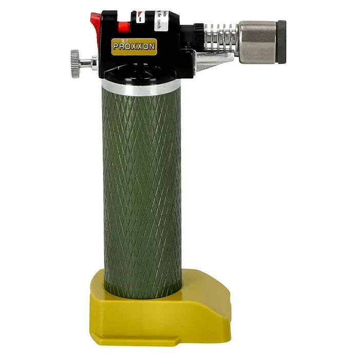 Proxxon Brenner Microflam MFB/E -  - Proxxon Lötbrenner mit grüner Kartusche und gelbem Fuß. Ideal für präzise Lötarbeiten.