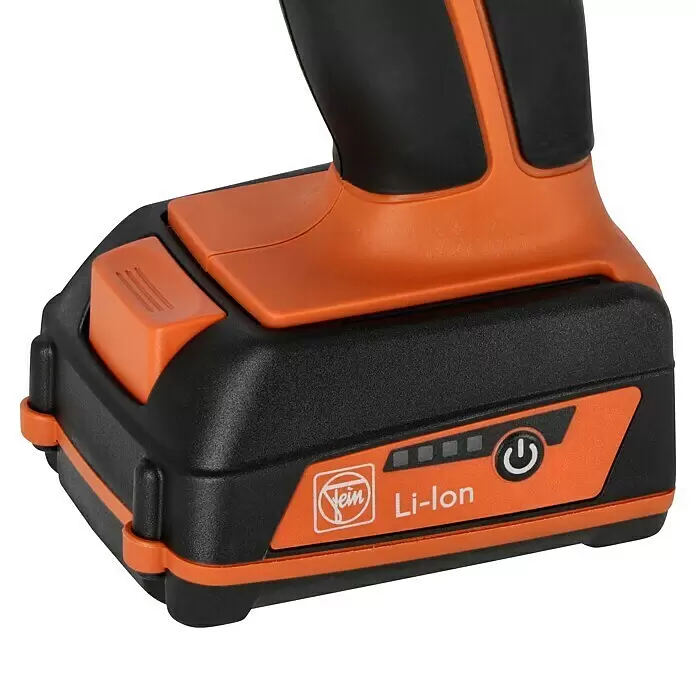 Fein Maschinen-Set Das Combo Kit Professionell AMM 300 Plus & ABSU 12 -  - Orange-schwarzer Li-Ion-Akku für Elektrowerkzeuge mit integrierter Ladeanzeige und Ein-/Ausschalter.