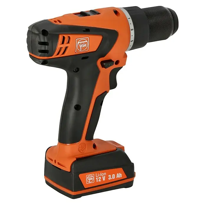 Fein Maschinen-Set Das Combo Kit Professionell AMM 300 Plus & ABSU 12 -  - Fein Akku-Bohrschrauber, orange und schwarz, mit 12 V 3.0 Ah Li-Ion Akku, ideal für vielseitige Schraub- und Bohranwendungen.