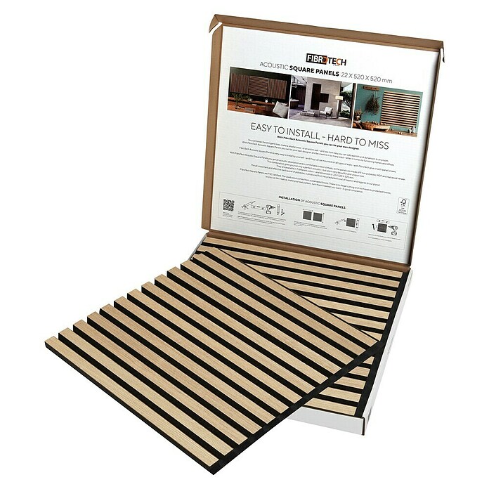 FibroTech Akustikpaneel SQUARE (Ash, 520 x 520 x 22 mm) | BAUHAUS