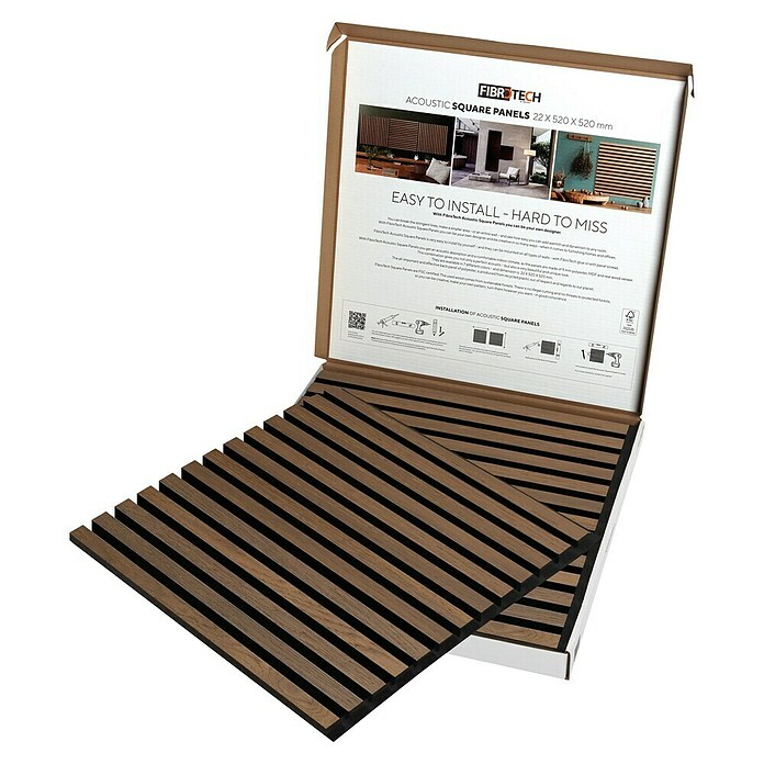 FibroTech Akustikpaneel SQUARE (Oiled Oak, 520 x 520 x 22 mm) | BAUHAUS