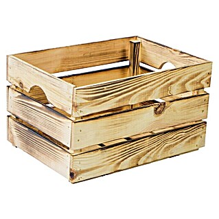 Holzkiste Magda (L x B x H: 40 x 30 x 23 cm, Geflammt)