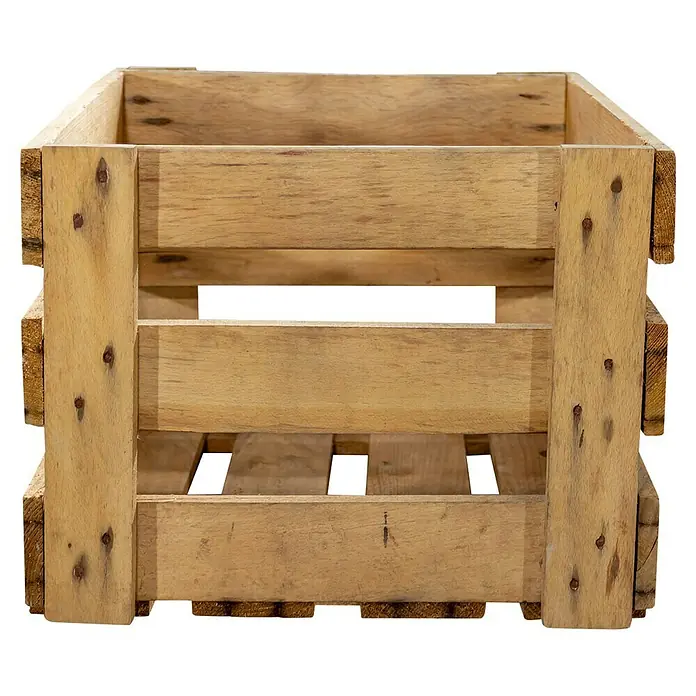 Holzkiste Badische Weinkiste "Wein Wein Wein" - L x B x H: 50 x 35 x 28 cm, Braun - Holzkiste, rustikal, mit Nägeln befestigt. Ideal für Aufbewahrung und Dekoration im Vintage-Stil. Vielseitig und stabil.