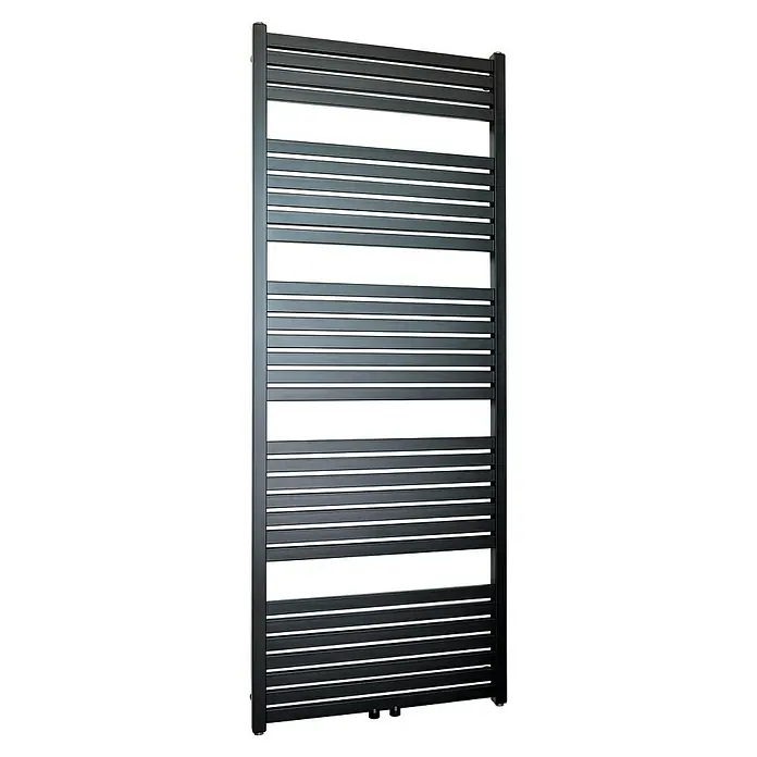 Admiral Badheizkörper Sevilla - B x H: 600 x 1.580 mm, Wärmeleistung bei Vorlauftemperatur von 75 °C (D: 50): 847 W, Schwarz - Der schlichte, schwarze Handtuchwärmer bietet eine elegante und funktionale Lösung für Ihr Badezimmer. Er hält Handtücher warm und trocken.