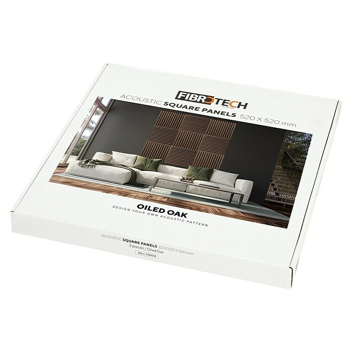 FibroTech Akustikpaneel SQUARE (Oiled Oak, 520 x 520 x 22 mm) | BAUHAUS