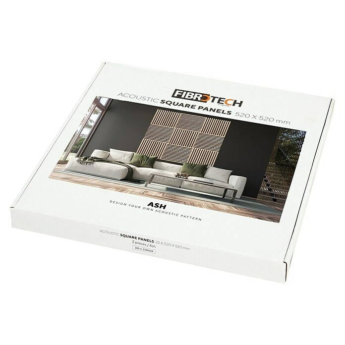 FibroTech Akustikpaneel SQUARE (Ash, 520 x 520 x 22 mm) | BAUHAUS