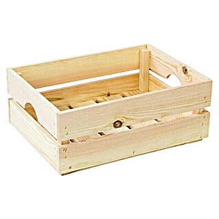 Holzkiste Leni (L x B x H: 40 x 30 x 15 cm, Braun, Gehobelt)