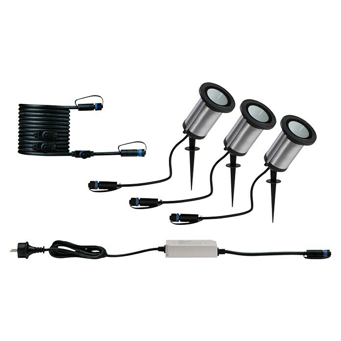 Paulmann Plug & Shine Basis-Set LED-Gartenstrahler Classic (5,1 W, Anthrazit, Ø x H: 8,8 x 26,5 cm, 230 V, Kabellänge: 5 m) | BAUHAUS