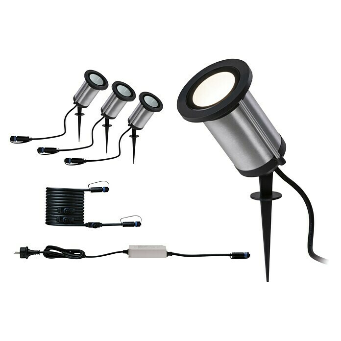 Paulmann Plug & Shine Basis-Set LED-Gartenstrahler Classic (5,1 W, Anthrazit, Ø x H: 8,8 x 26,5 cm, 230 V, Kabellänge: 5 m) | BAUHAUS