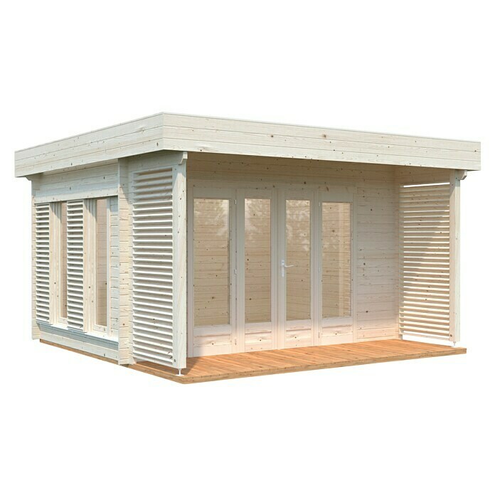 Palmako Gartenhaus Caroline (Außenmaß inkl. Dachüberstand (B x T): 434 x 430 cm, Holz, Transparent) | BAUHAUS